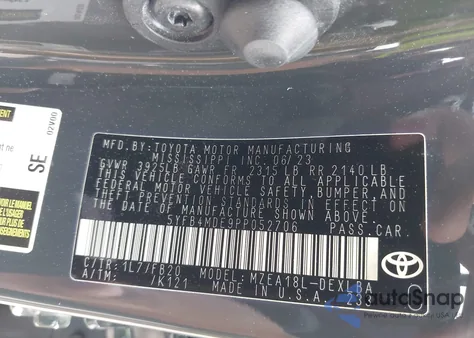 2023 Toyota Corolla Le from USA, damaged, VIN 5YFB4MDE9PP052706